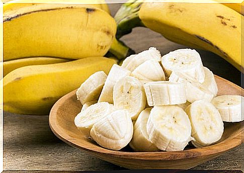 Banana cut on a table excellent nutrient for hair