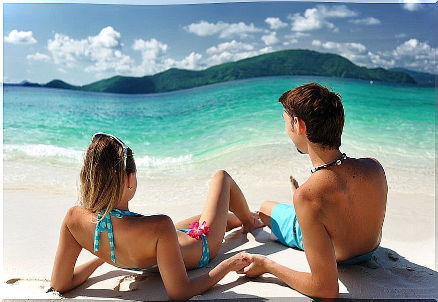 Couple on the beach.