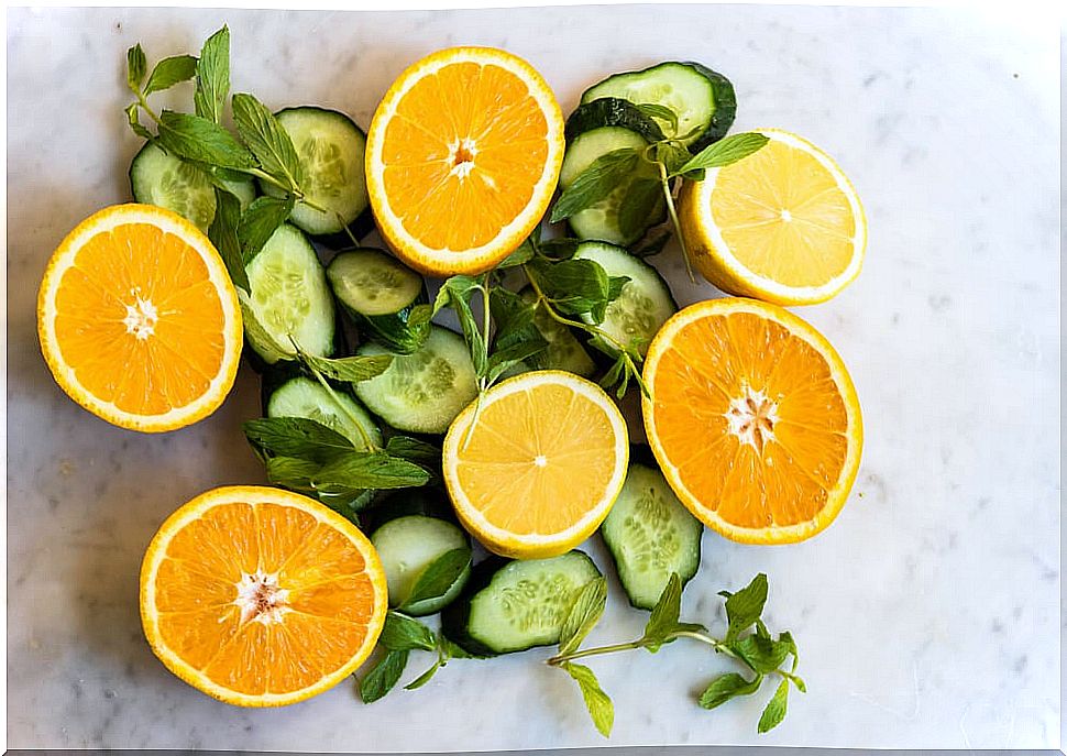 Cucumber and orange spray