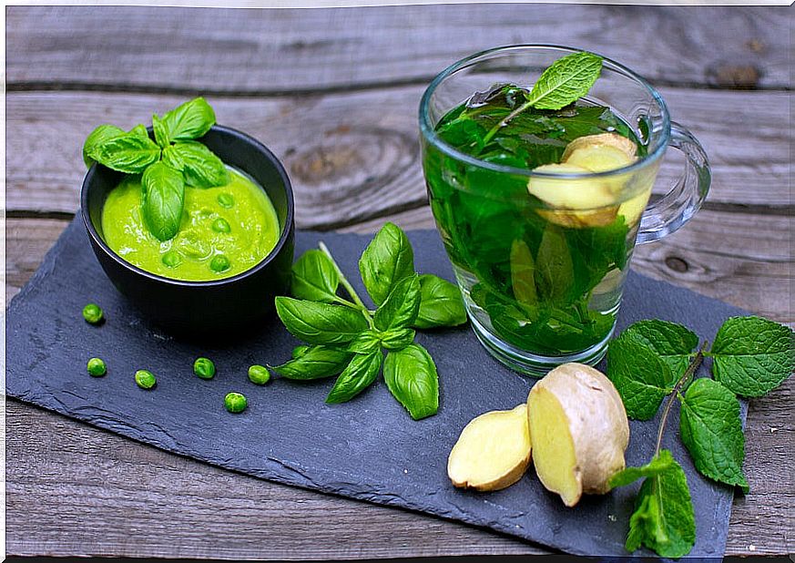 Basil tea with a hint of ginger.