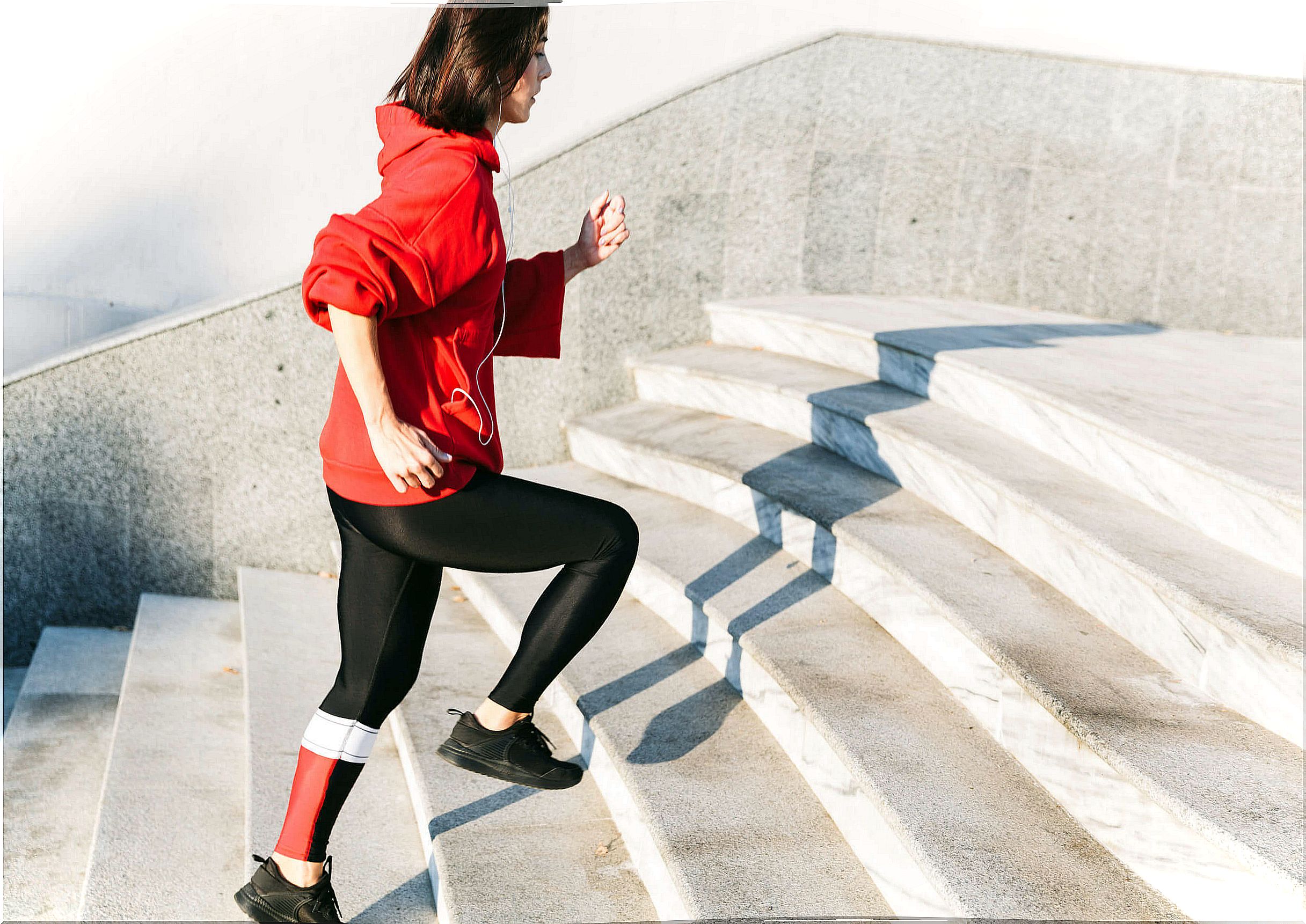 Buttock and leg exercises include stair climbing.