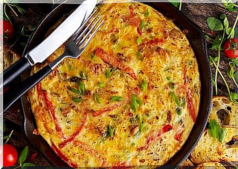 Omelette with peppers