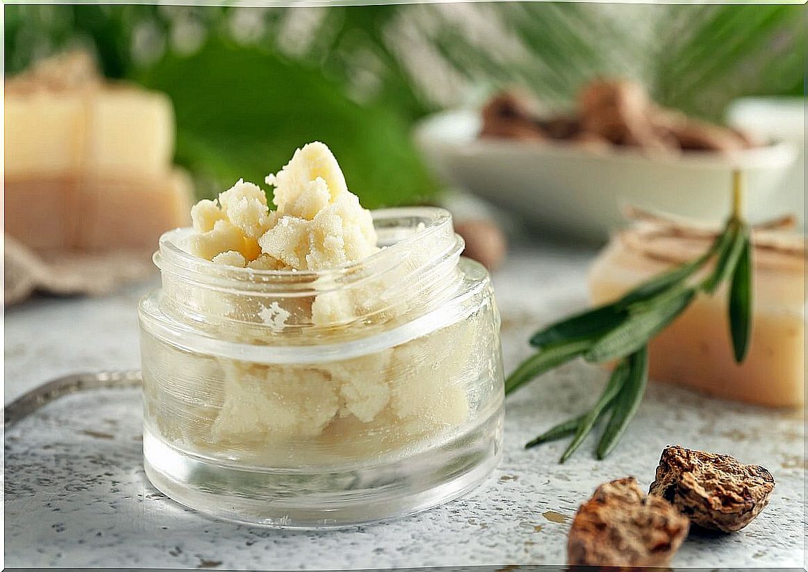 Shea butter as a natural cosmetic ingredient.